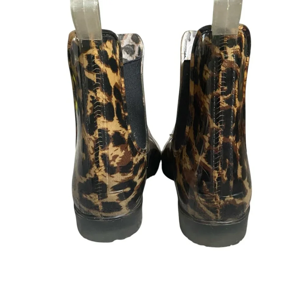 J. Crew women's chelsea cheetah casual fashion rain boots 1